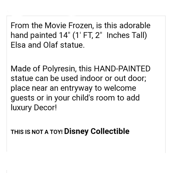 Disney Frozen 14" Elsa with Olaf Statue Figurine " I Like All Things Warm 🥶 - Picture 12 of 12
